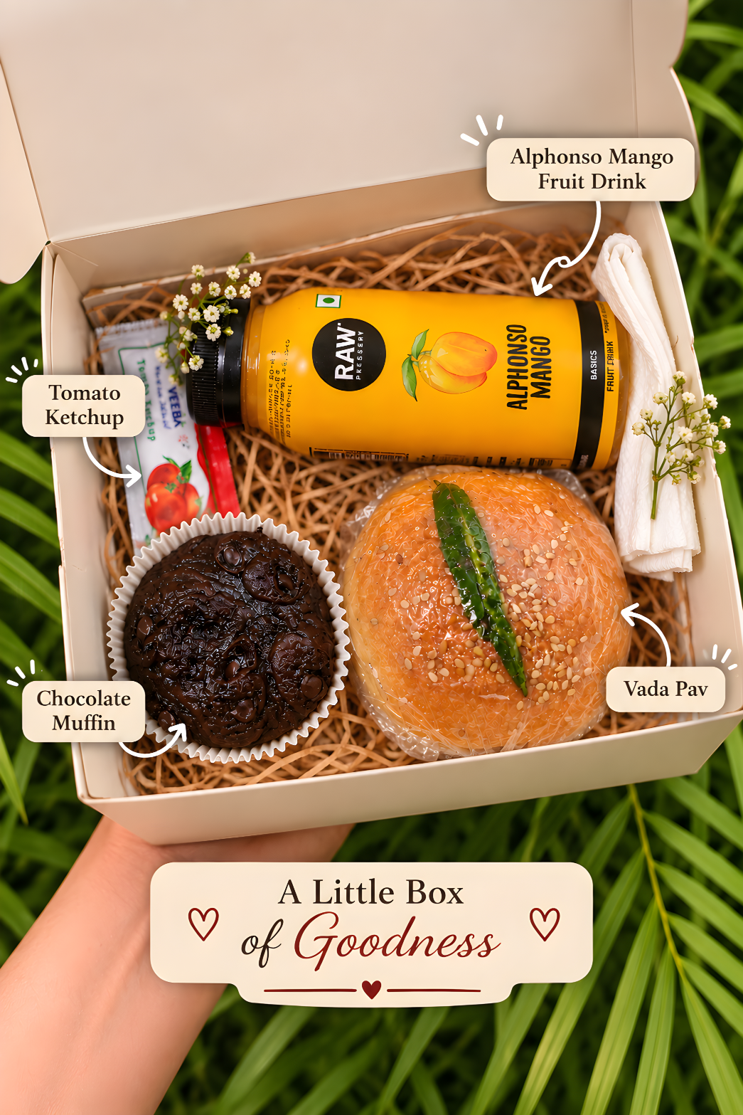 A Little Box of Goodness - Vada Pav & Choco Muffin Combo (3 Items)