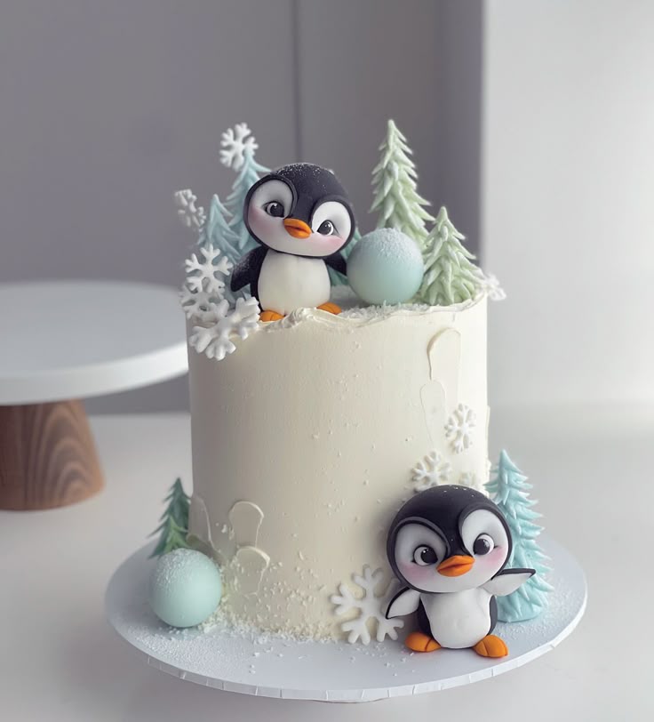 Penguin Winter Wonderland Cake