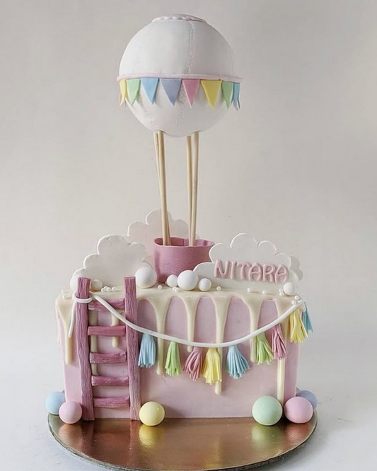 Sweet Pink Balloon Cake