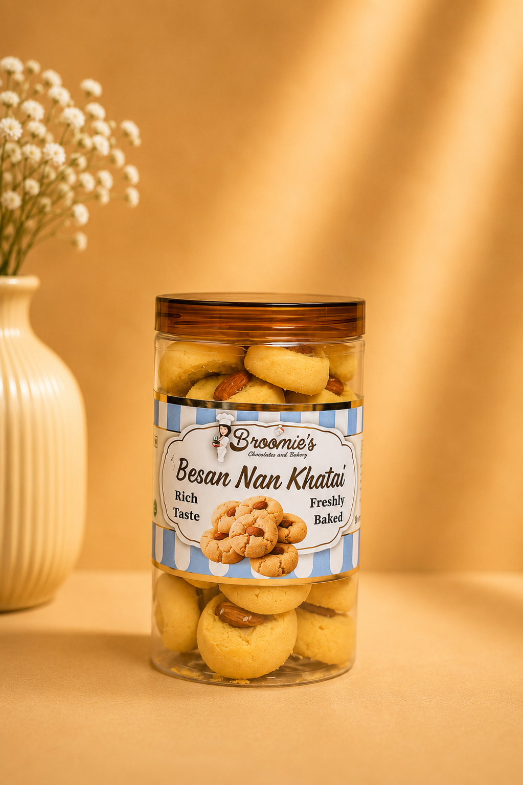 Fresh Eggless Besan Nankhatai Jar - Broomies Bakery Faridabad