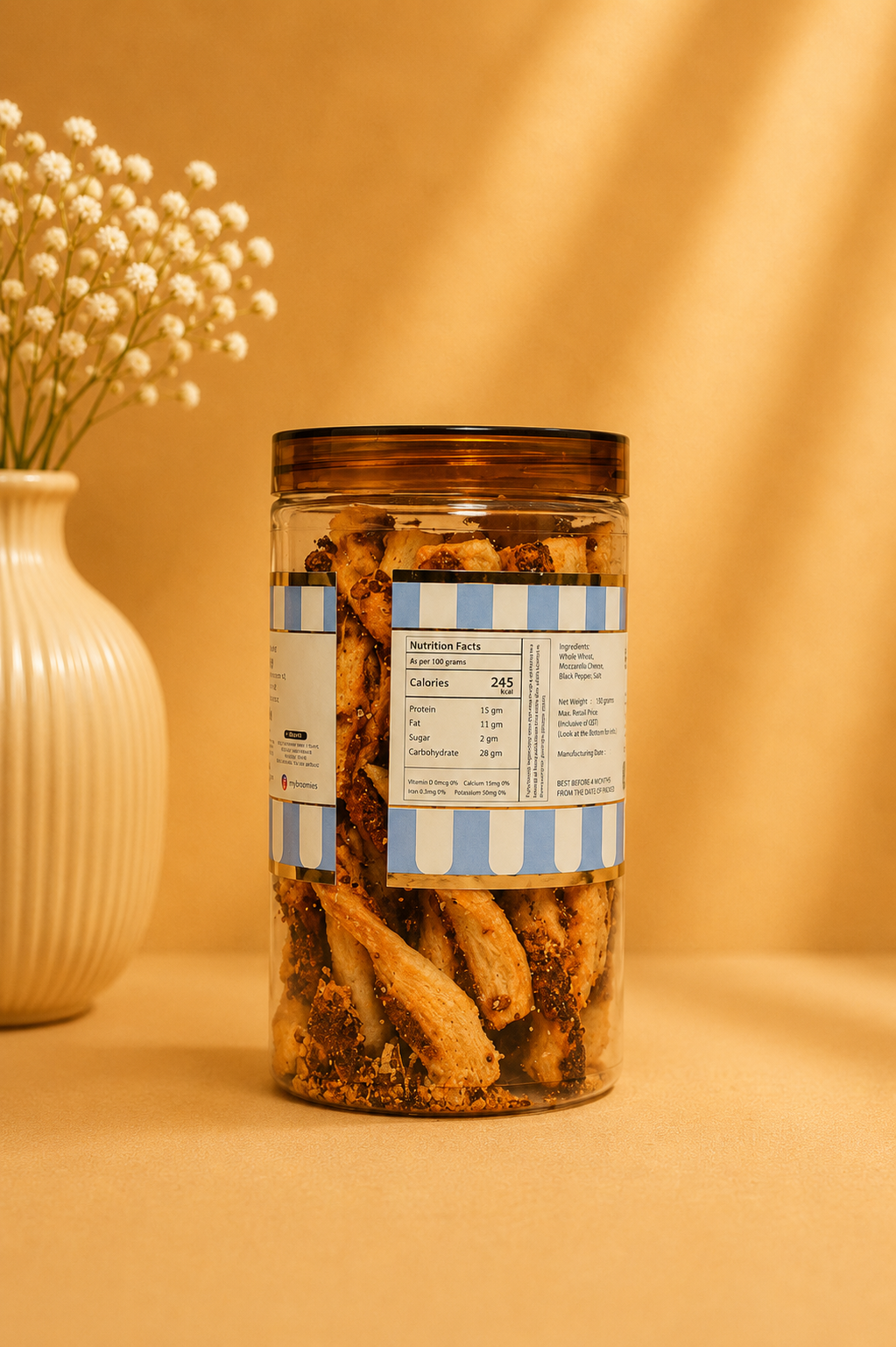 Fresh Eggless Cheese Straw Jar - Broomies Bakery Faridabad