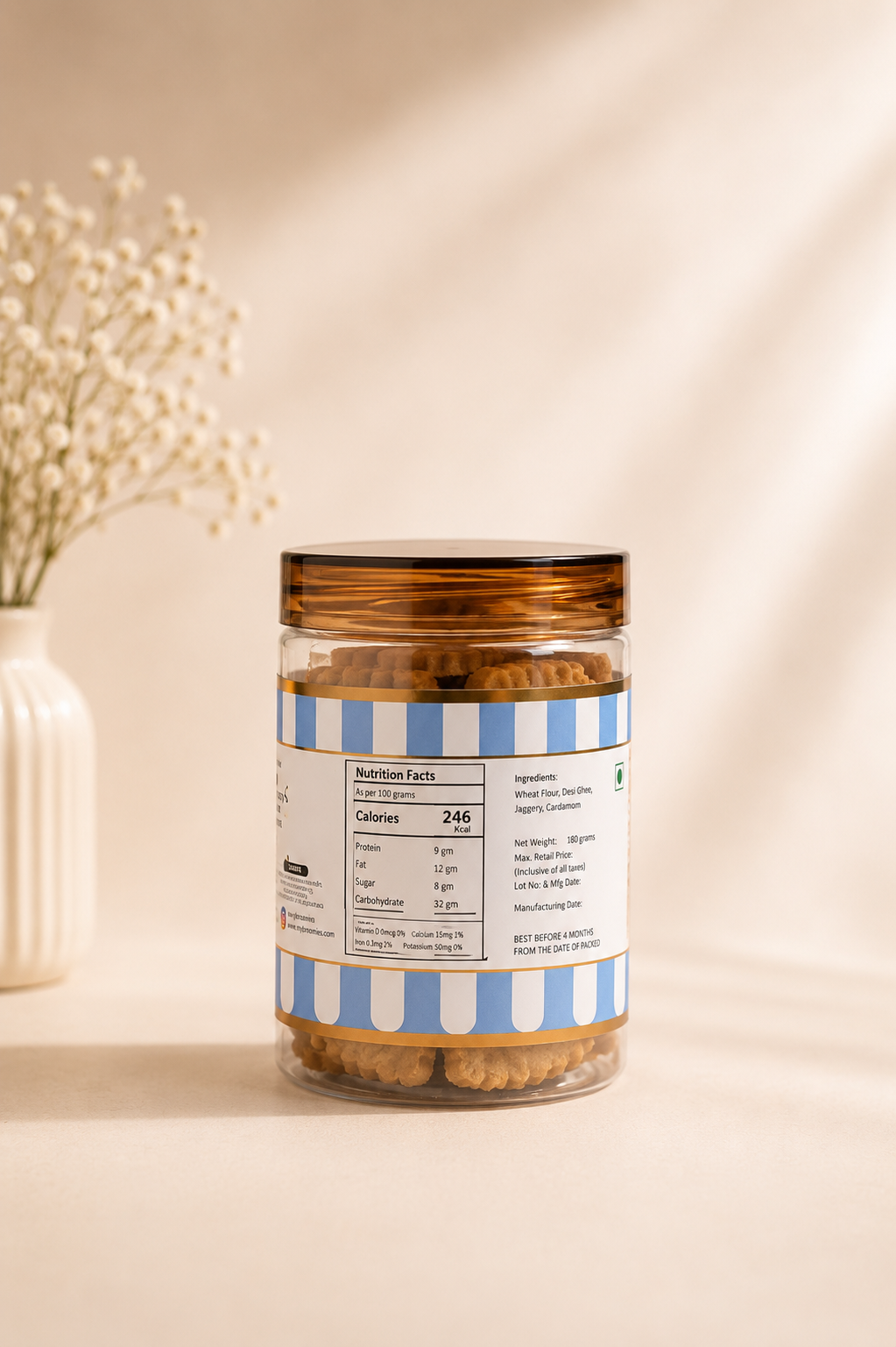 Fresh Eggless Whole Wheat Aata Cookies Jar - Broomies Bakery Faridabad
