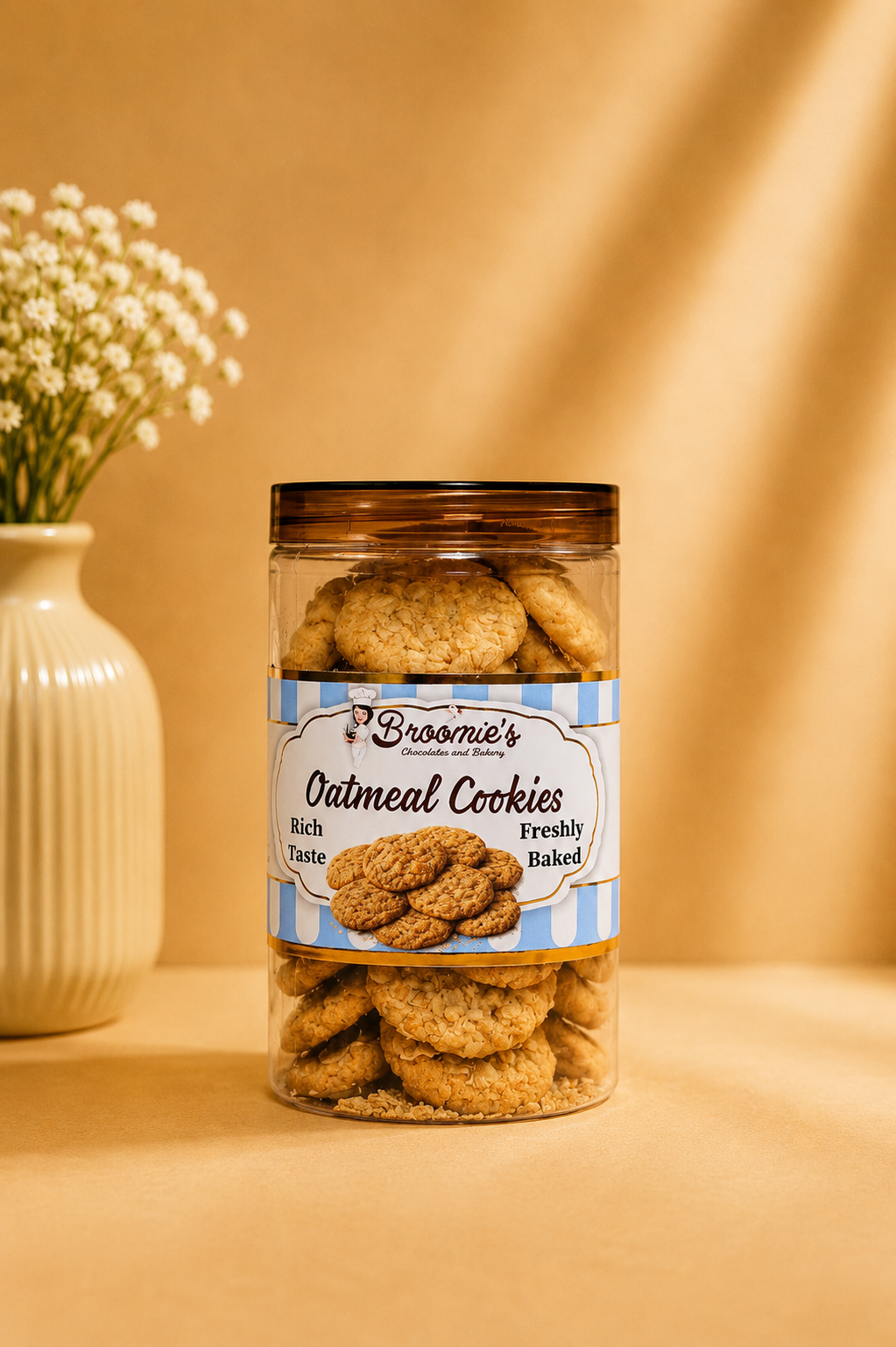 Fresh Eggless Oatmeal Cookies Jar - Broomies Bakery Faridabad