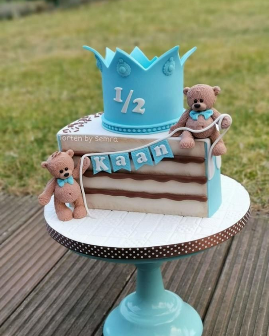 Teddy Half Birthday Cake