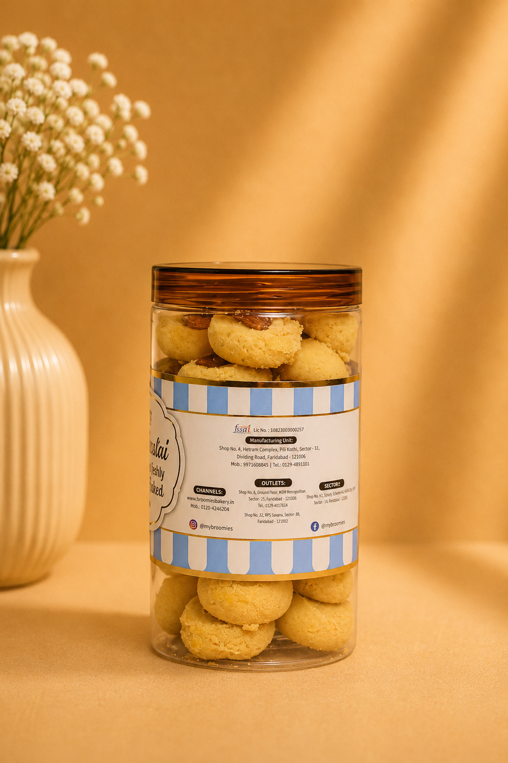 Fresh Eggless Besan Nankhatai Jar - Broomies Bakery Faridabad