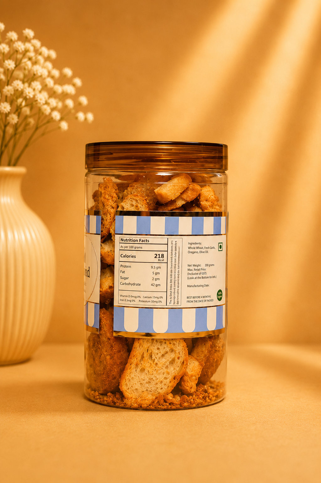 Fresh Eggless Garlic Toast Jar - Broomies Bakery Faridabad