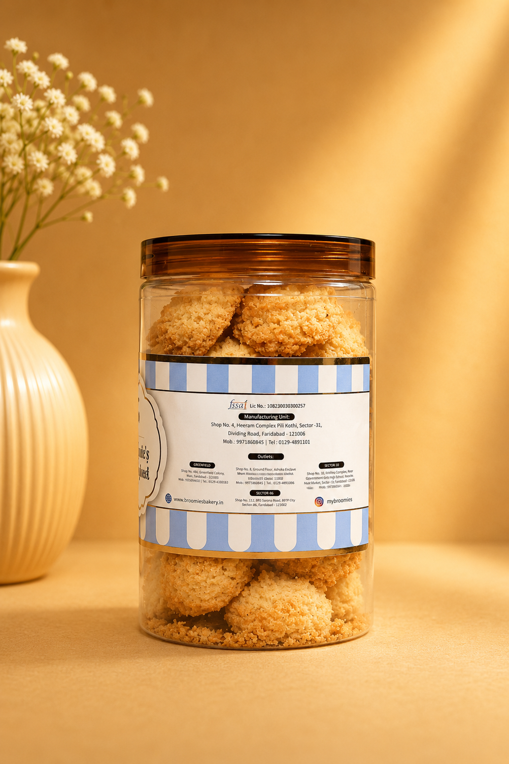 Fresh Eggless Coconut Macaroon Jar - Broomies Bakery Faridabad