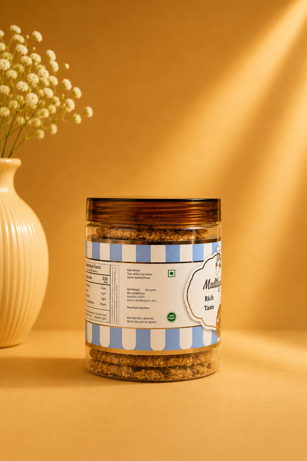 Fresh Eggless Multigrain Cookies Jar - Broomies Bakery Faridabad