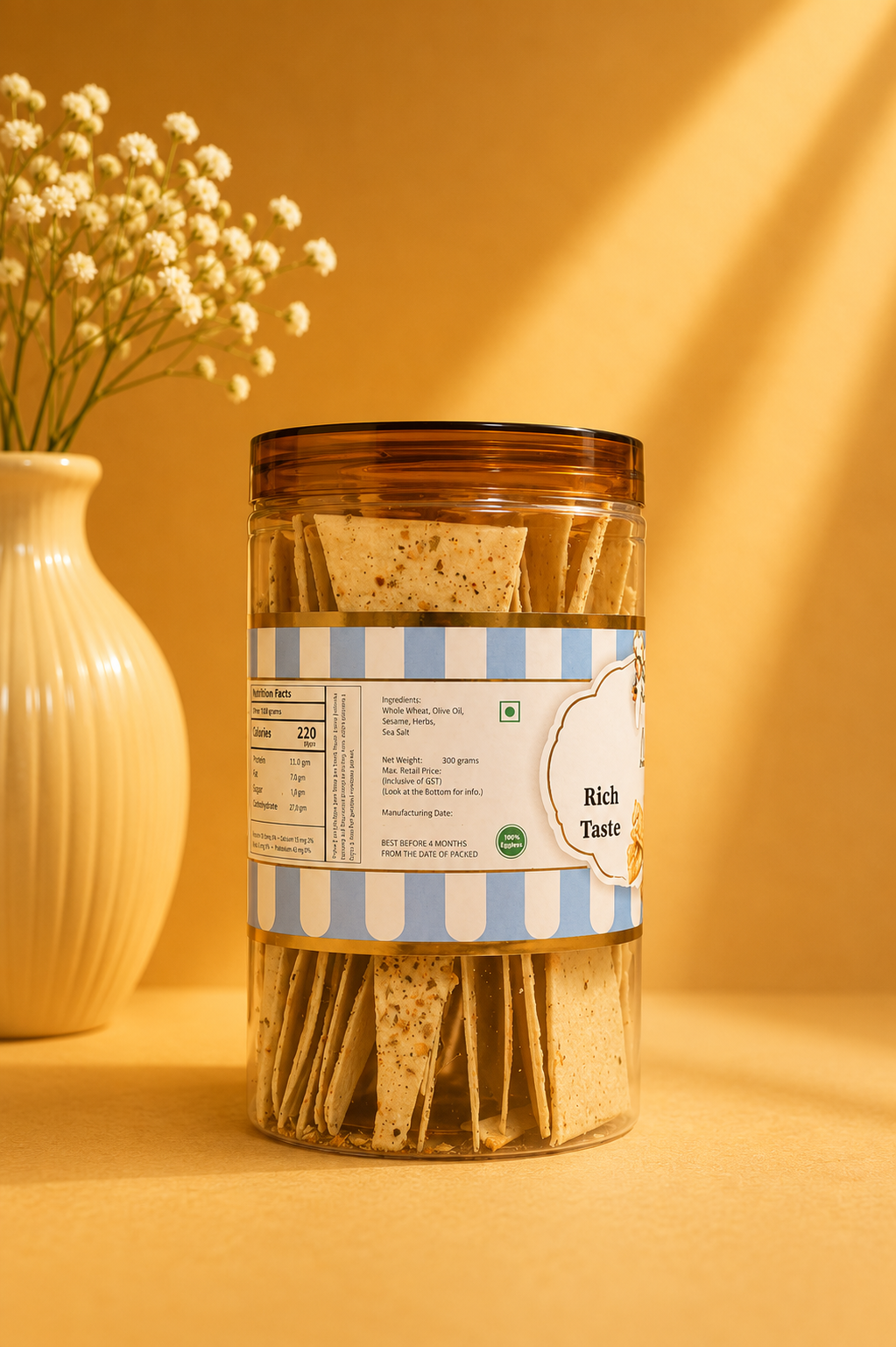 Fresh Eggless Lavash Crackers Pack - Broomies Bakery Faridabad