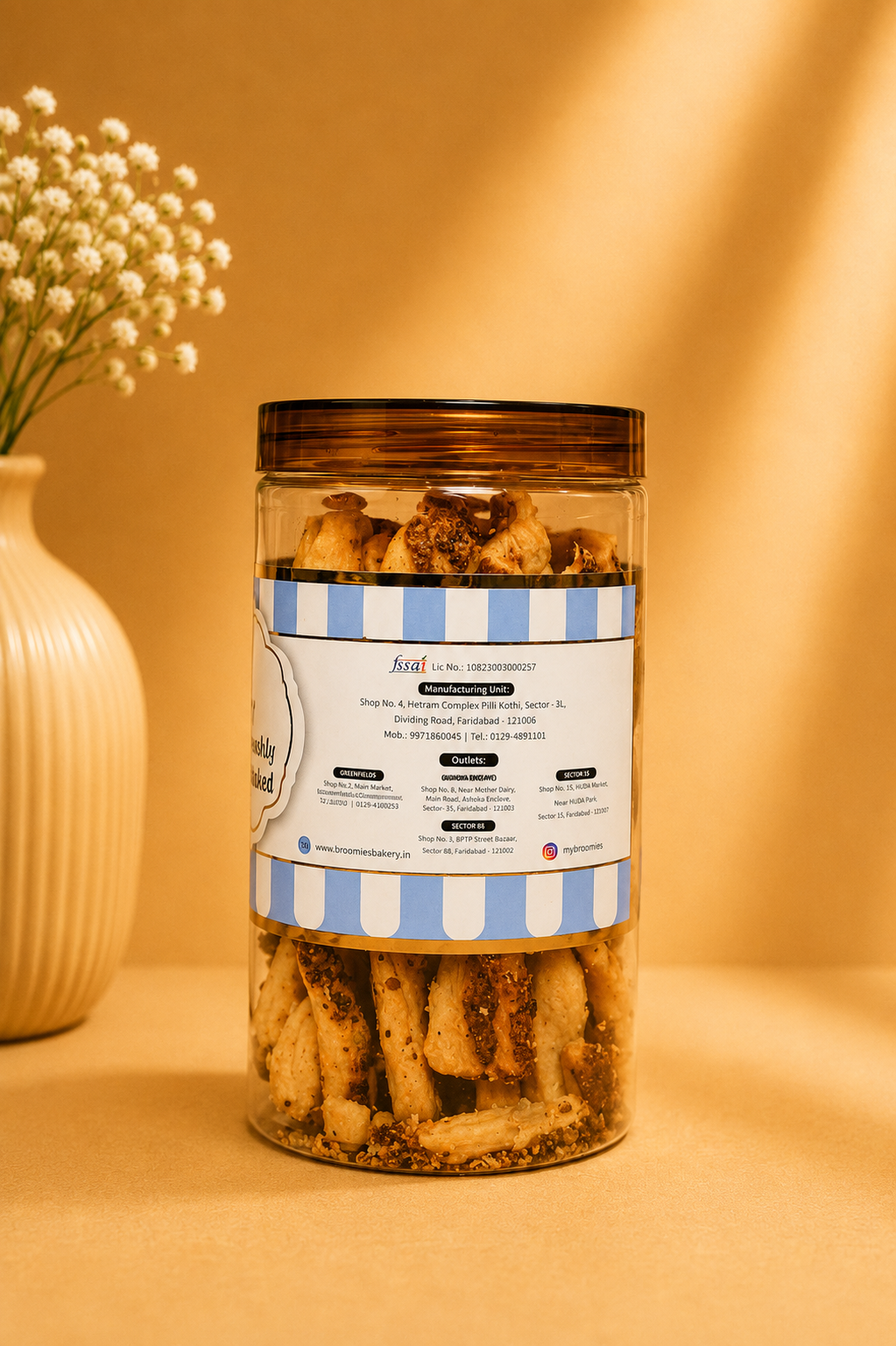 Fresh Eggless Cheese Straw Jar - Broomies Bakery Faridabad