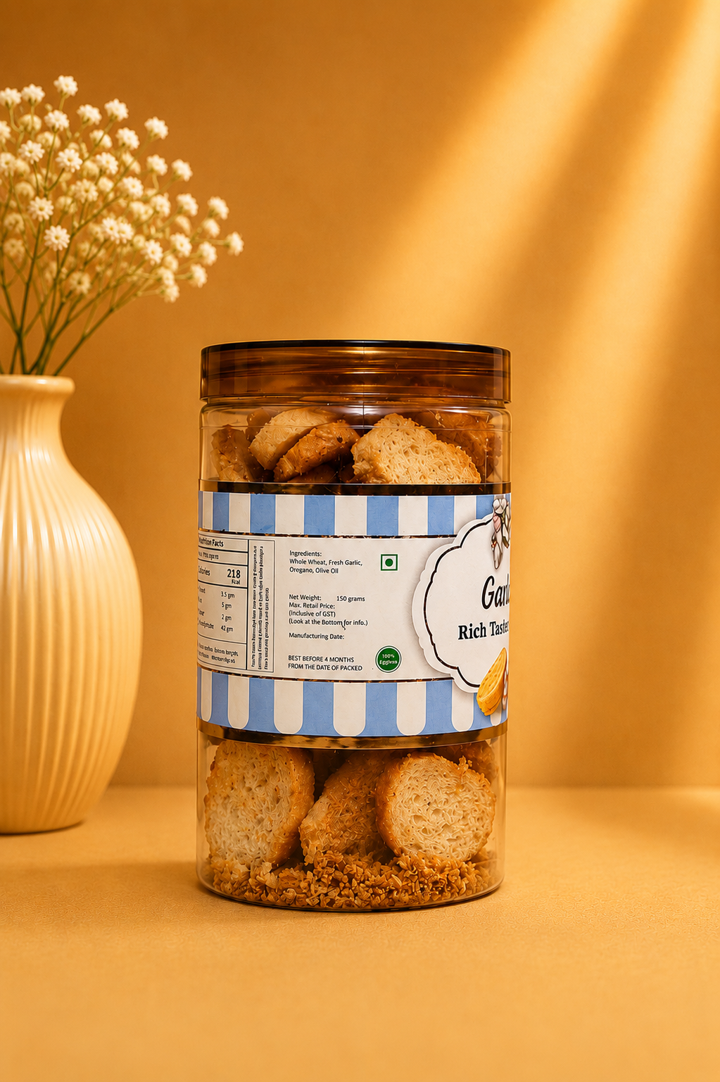 Fresh Eggless Garlic Toast Jar - Broomies Bakery Faridabad