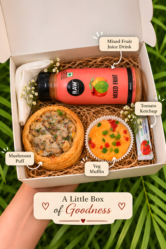 A Little Box of Goodness - Mushroom Puff & Veg Muffin Combo (3 Items)