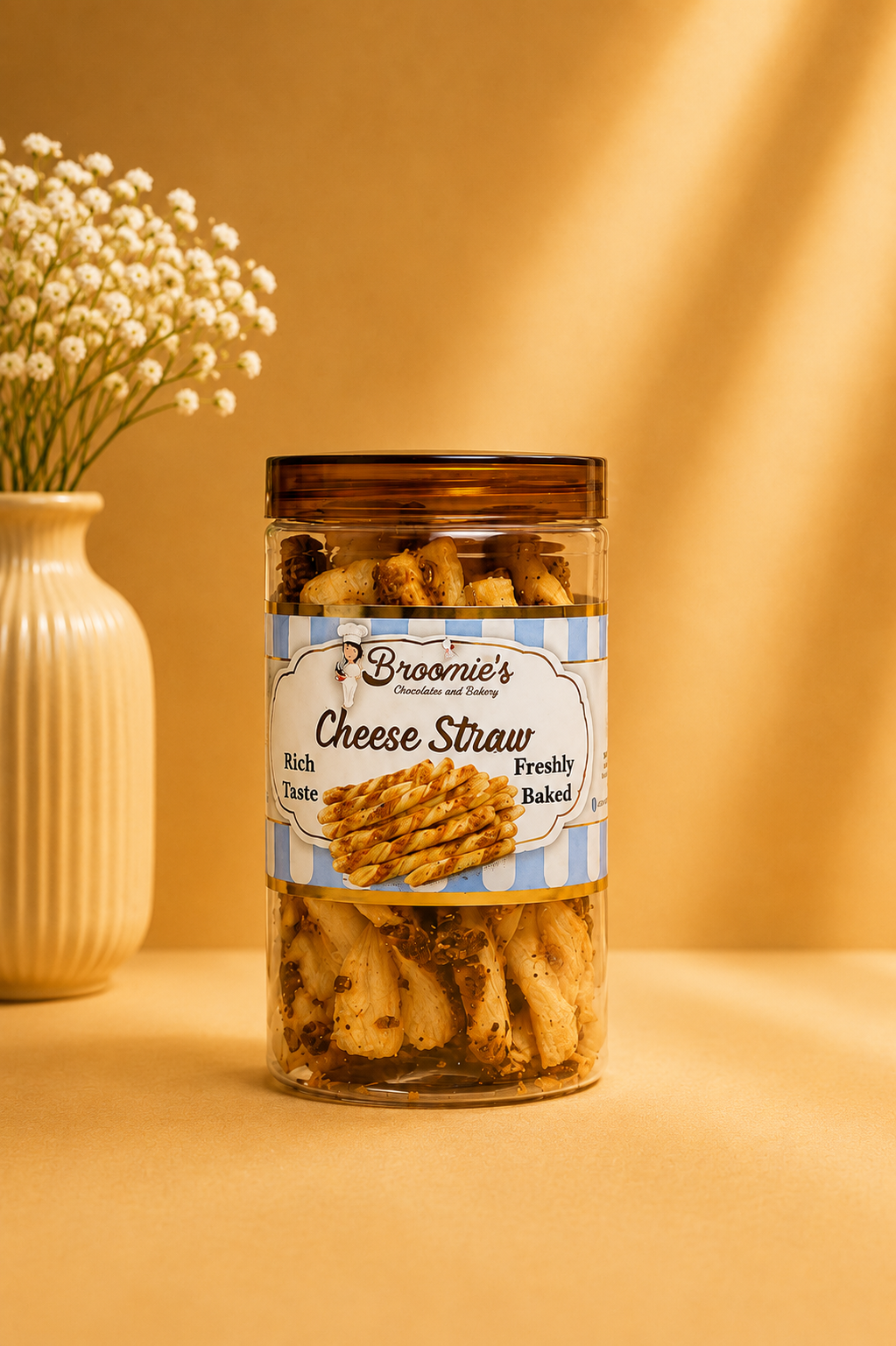 Fresh Eggless Cheese Straw Jar - Broomies Bakery Faridabad