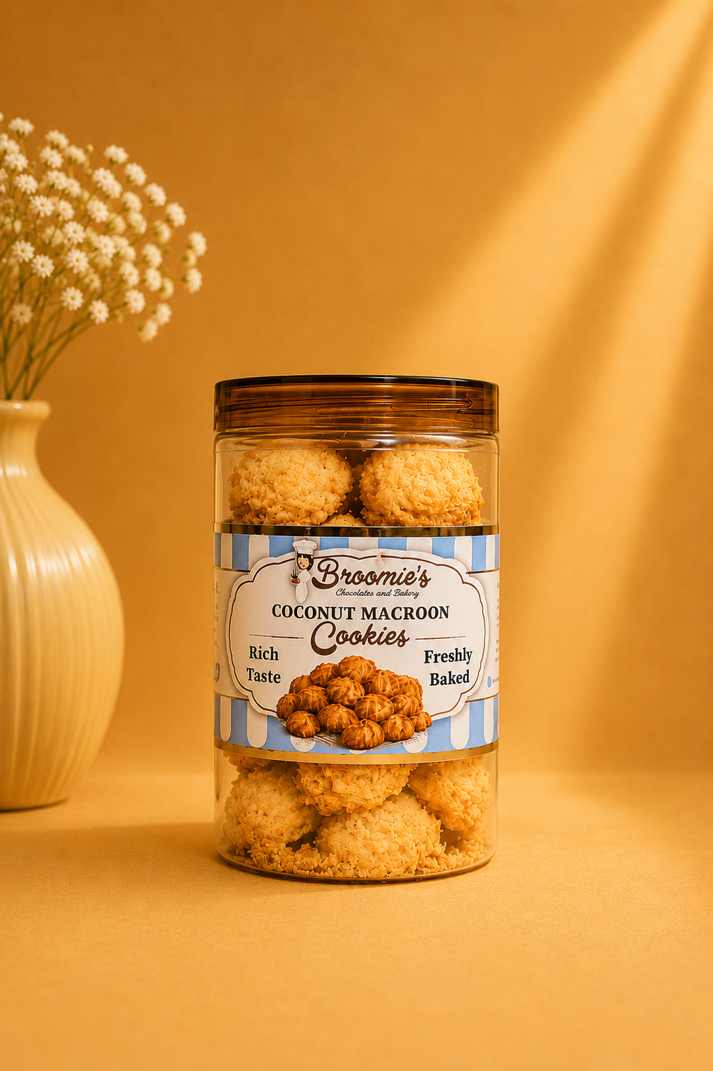 Fresh Eggless Coconut Macaroon Jar - Broomies Bakery Faridabad