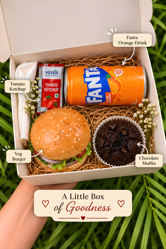 A Little Box of Goodness - Desi Fusion Burger & Vada Pav Combo (4 Items)