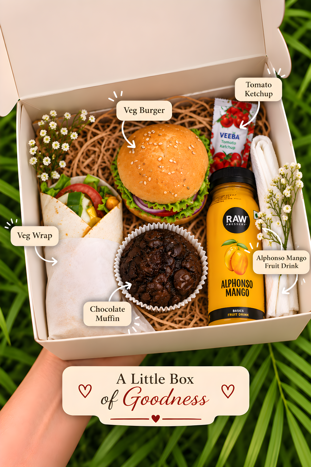 A Little Box of Goodness - Burger & Wrap Mega Combo (4 Items)