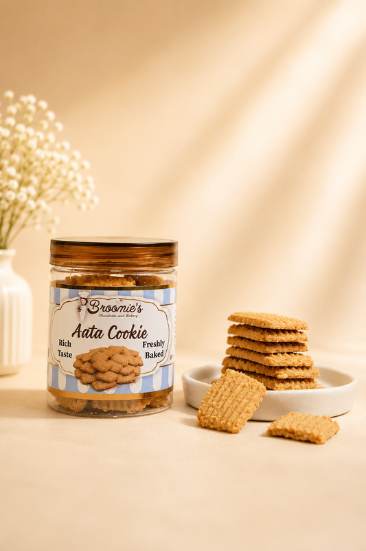 Fresh Eggless Whole Wheat Aata Cookies Jar - Broomies Bakery Faridabad