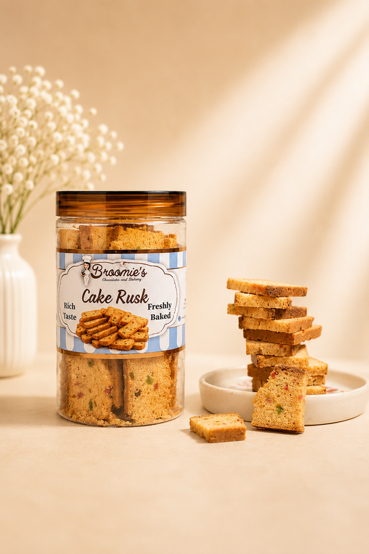 Fresh Eggless Crispy Cake Rusk Jar - Broomies Bakery Faridabad