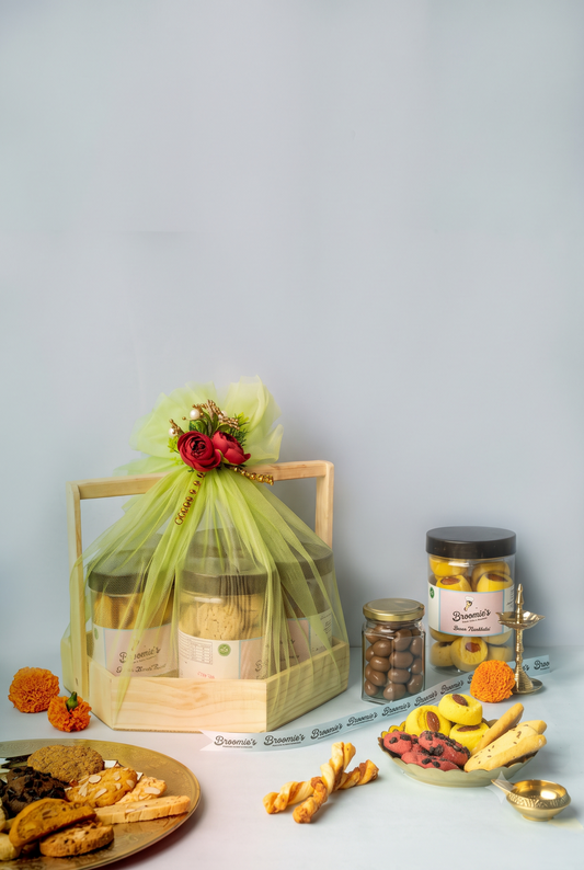 Hexa Wooden Basket Hamper