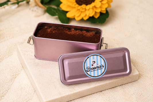 Fresh eggless Tiramisu tin box dessert - Broomies Bakery Faridabad