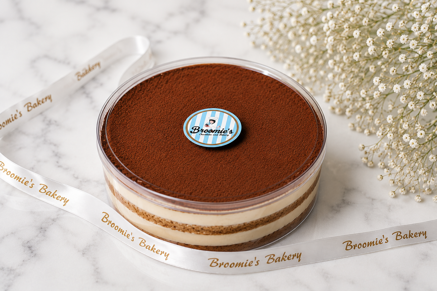 Fresh eggless Tiramisu Tub dessert box - Broomies Bakery Faridabad